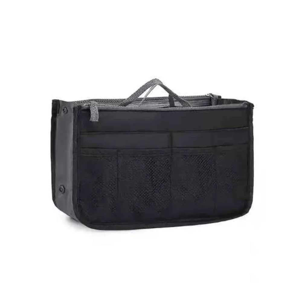 Organizer- Bag/ Drawer /Purse Insert/ Divider /Cosmetic Tote/ - Black & Gray NWT